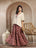 Statement Mirror Work Cape & Skirt Co-Ord Set For Women