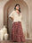 Statement Mirror Work Cape & Skirt Co-Ord Set For Women