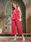 Red Polka Cotton Co-Ord Set For Women