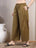 Olive Cotton Palazzo Pants for Women - view 2