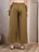 Olive Cotton Palazzo Pants for Women - view 4