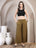 Olive Cotton Palazzo Pants for Women - view 6