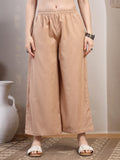 Peach Cotton Palazzo Pants for Women - view 1