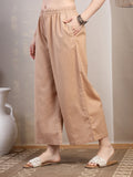 Peach Cotton Palazzo Pants for Women - view 2