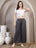 Charcoal Cotton Palazzo Pants for Women - view 6