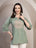 Sage Green Embroidered Short Kurti for Women - view 1