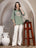 Sage Green Embroidered Short Kurti for Women - view 7