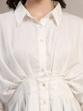 White Dolman Sleeve Shirt for Women - view 3