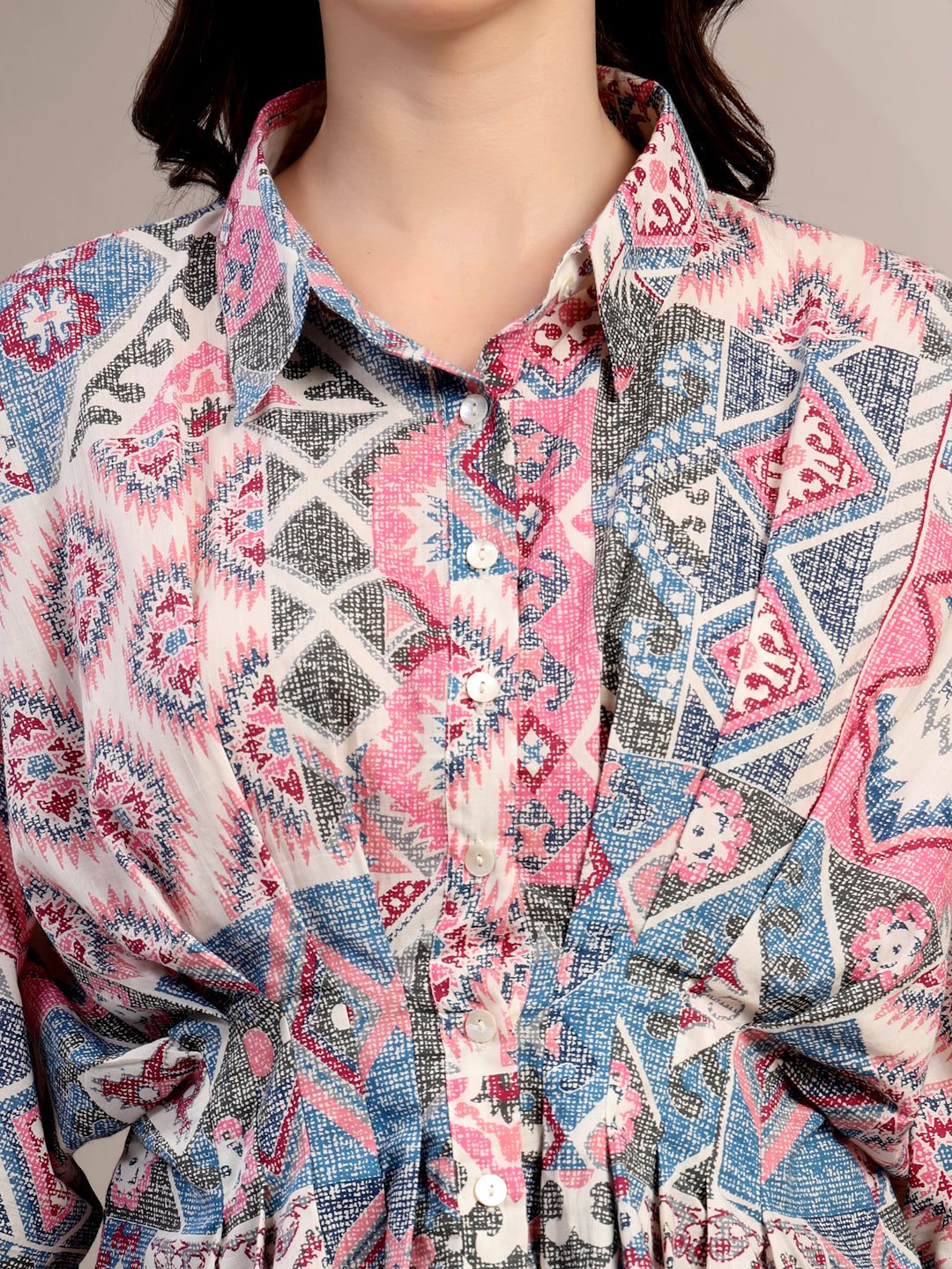 Printed Dolman Sleeve Shirt for Women - view 3