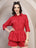 Red Chevron Cotton Co-Ord Set for Women - view 1