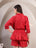 Red Chevron Cotton Co-Ord Set for Women - view 3