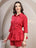 Red Chevron Cotton Co-Ord Set for Women - view 4