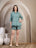 Teal Striped Cotton Co-Ord Set for Women - view 7