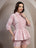 White Pink Chevron Cotton Co-Ord Set for Women - view 5