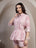 White Pink Chevron Cotton Co-Ord Set for Women - view 6