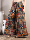 Patchwork Print Cotton Palazzo Pants for Women - view 1