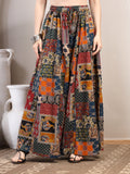 Patchwork Print Cotton Palazzo Pants for Women - view 2