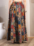 Patchwork Print Cotton Palazzo Pants for Women - view 4