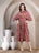 Mauve Printed Dolman Sleeve Dress for Women - view 3