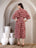 Mauve Printed Dolman Sleeve Dress for Women - view 4