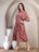 Mauve Printed Dolman Sleeve Dress for Women - view 6