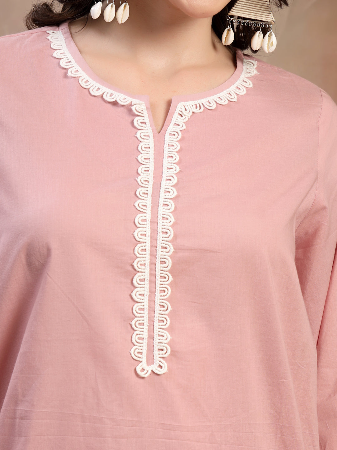 Dusty Pink Cotton Co-Ord Set for Women - view 3