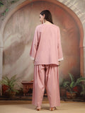 Dusty Pink Cotton Co-Ord Set for Women - view 4