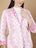 Quilted Pink Chevron Blazer & Trouser Set for Women