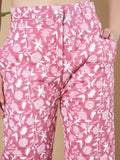 Gestepptes, rosa Chevron-Blazer- und Hosen-Set für Damen