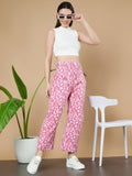 Gestepptes, rosa Chevron-Blazer- und Hosen-Set für Damen