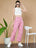 Quilted Pink Chevron Blazer & Trouser Set for Women