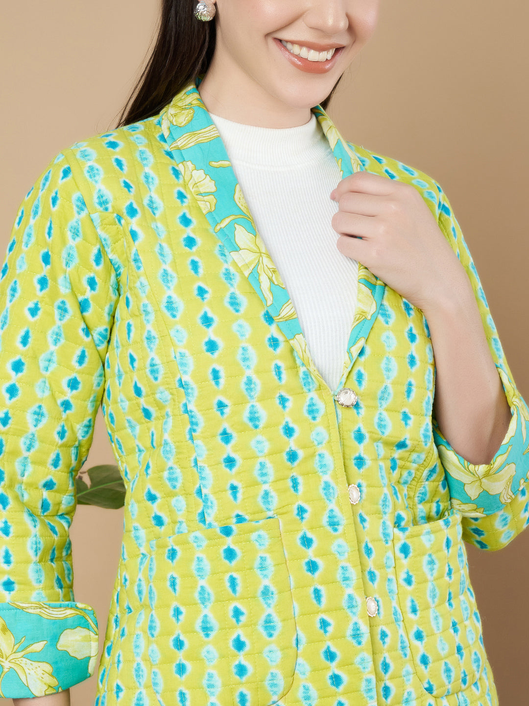 Modernes Steppblazer-Hosen-Set für Damen