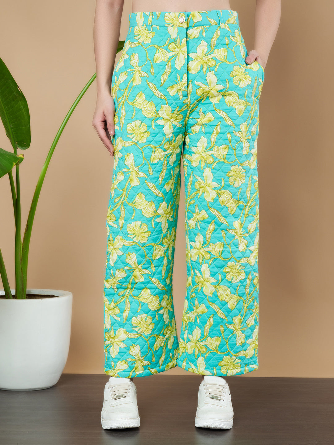 Modernes Steppblazer-Hosen-Set für Damen