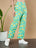 Turquoise Floral Quilted Trouser for Women