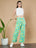 Turquoise Floral Quilted Trouser for Women