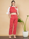 Haut court matelassé et pantalon taille haute pour femme