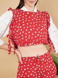 Haut court matelassé et pantalon taille haute pour femme