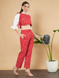 Haut court matelassé et pantalon taille haute pour femme