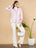 Women's Pink Quilted Jacket with Chevron Design