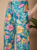 Pantalon matelassé fleuri de qualité supérieure pour femme
