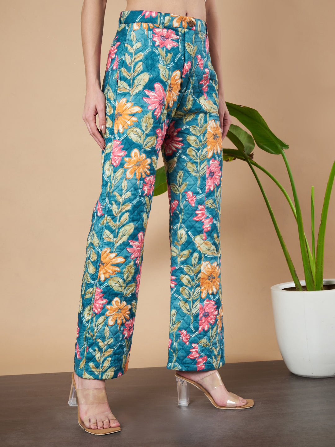 Floral Quilted Premium Trouser for Women