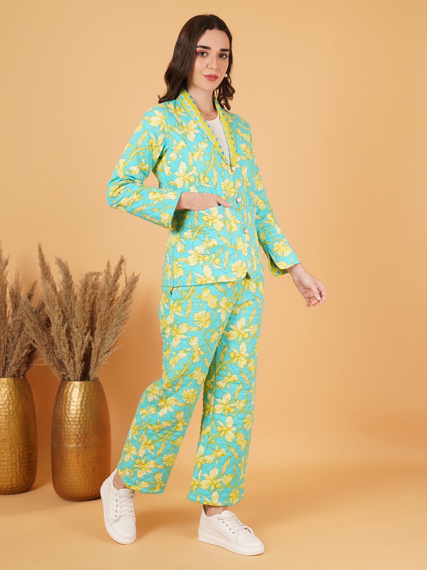 Ensemble matelassé fleuri pour femme COTLAND FASHION