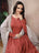 Rust Cotton Kurta Set with Dupatta for Women - view 2