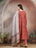 Rust Cotton Kurta Set with Dupatta for Women - view 4