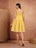 Yellow Cotton A-Line Tier Dress for Women - view 3