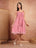Pink Cotton A-Line Dress for Women - view 2
