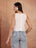 White Sleeveless Side-Lace Fringe Tunic Top for Women - view 4