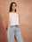 White Sleeveless Side-Lace Fringe Tunic Top for Women - view 5