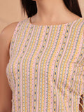 Multicolor Striped Sleeveless Tunic Top for Women - view 3