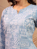 Blue Jaipur Inspired Cotton Short Kurti for Women - view 4